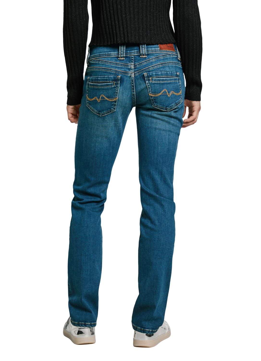 Pepe Jeans Damen Jeans SLIM JEANS MW ICONIC GEN - Slim Fit - Blau - Blue De günstig online kaufen