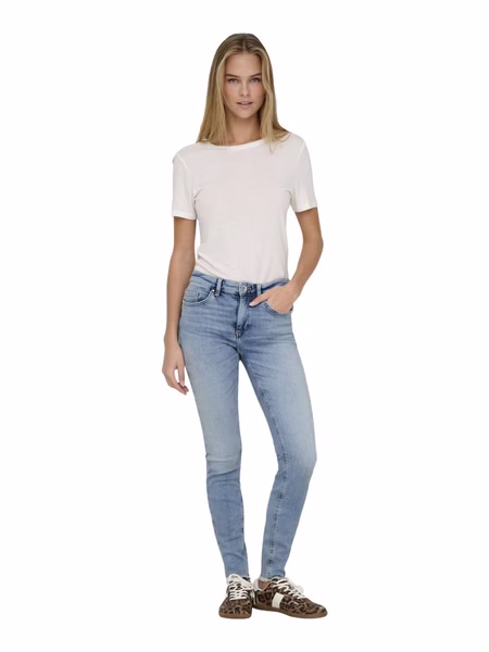 Only Damen Jeans ONLBLUSH MID SK ANK CRO349 - Skinny Fit - Blau - Light Medium Blue Denim Only Damen Jeans ONLBLUSH MID SK ANK CRO349 - Skinny Fit - Blau - Light Medium Blue Denim