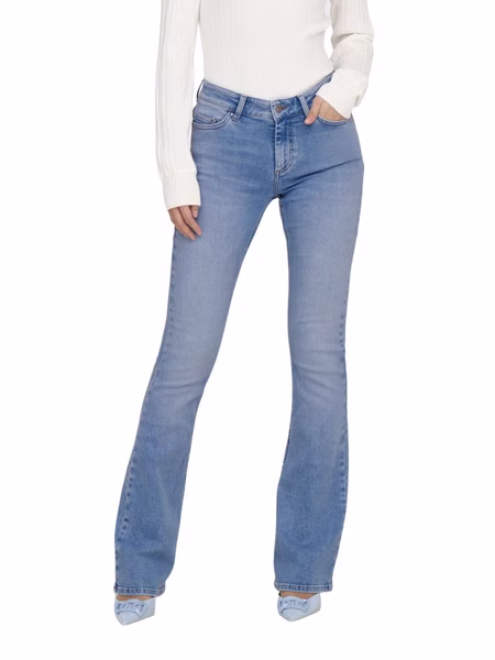 Only Damen Jeans ONLBLUSH MID FLARED TAI198 Blau - Special Bright Blue Denim Only Damen Jeans ONLBLUSH MID FLARED TAI198 Blau - Special Bright Blue Denim