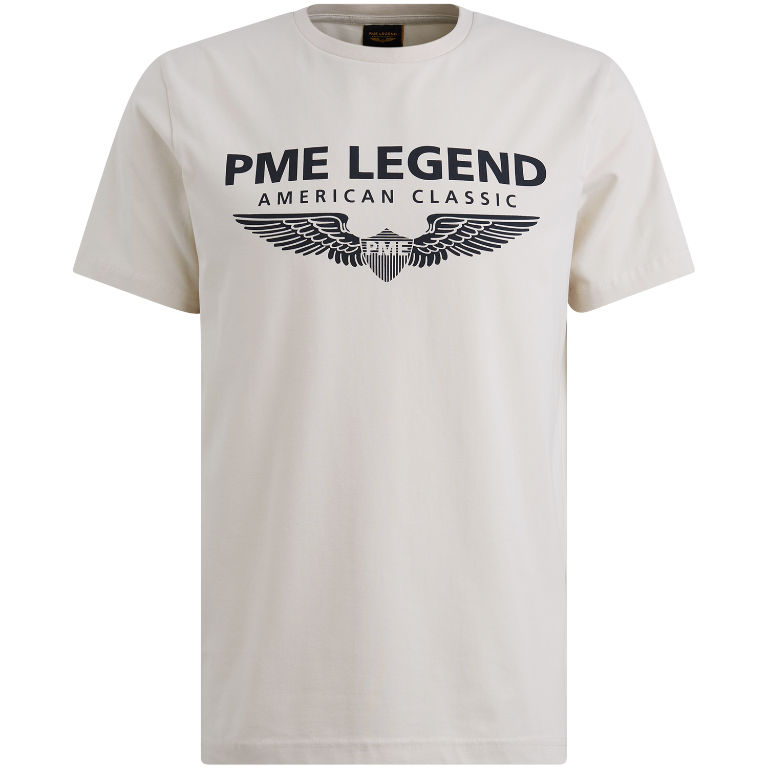 PME Legend Herren Rundhals T-Shirt R-NECK COTTON ELASTHAN LOGO - Regular Fit