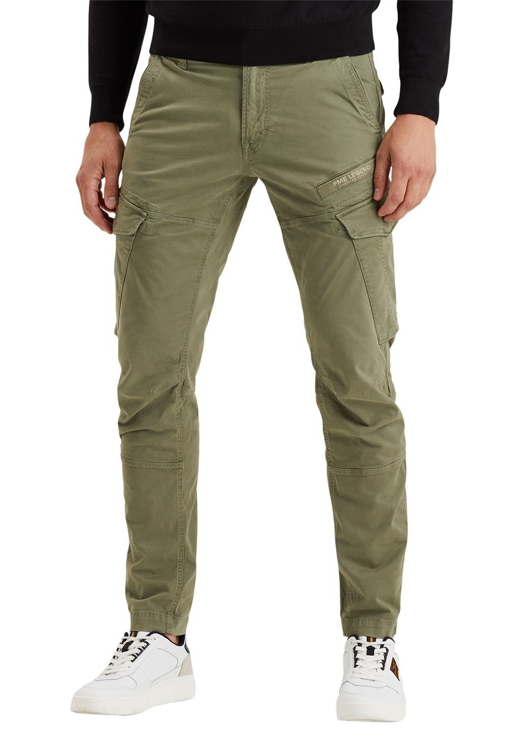 PME Legend Herren Cargohose NORDROP - Tapered Fit - Blau Beige Oliv Grün