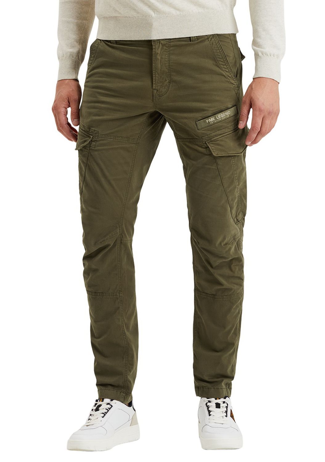 PME Legend Herren Cargohose NORDROP - Tapered Fit - Blau Beige Oliv Grün