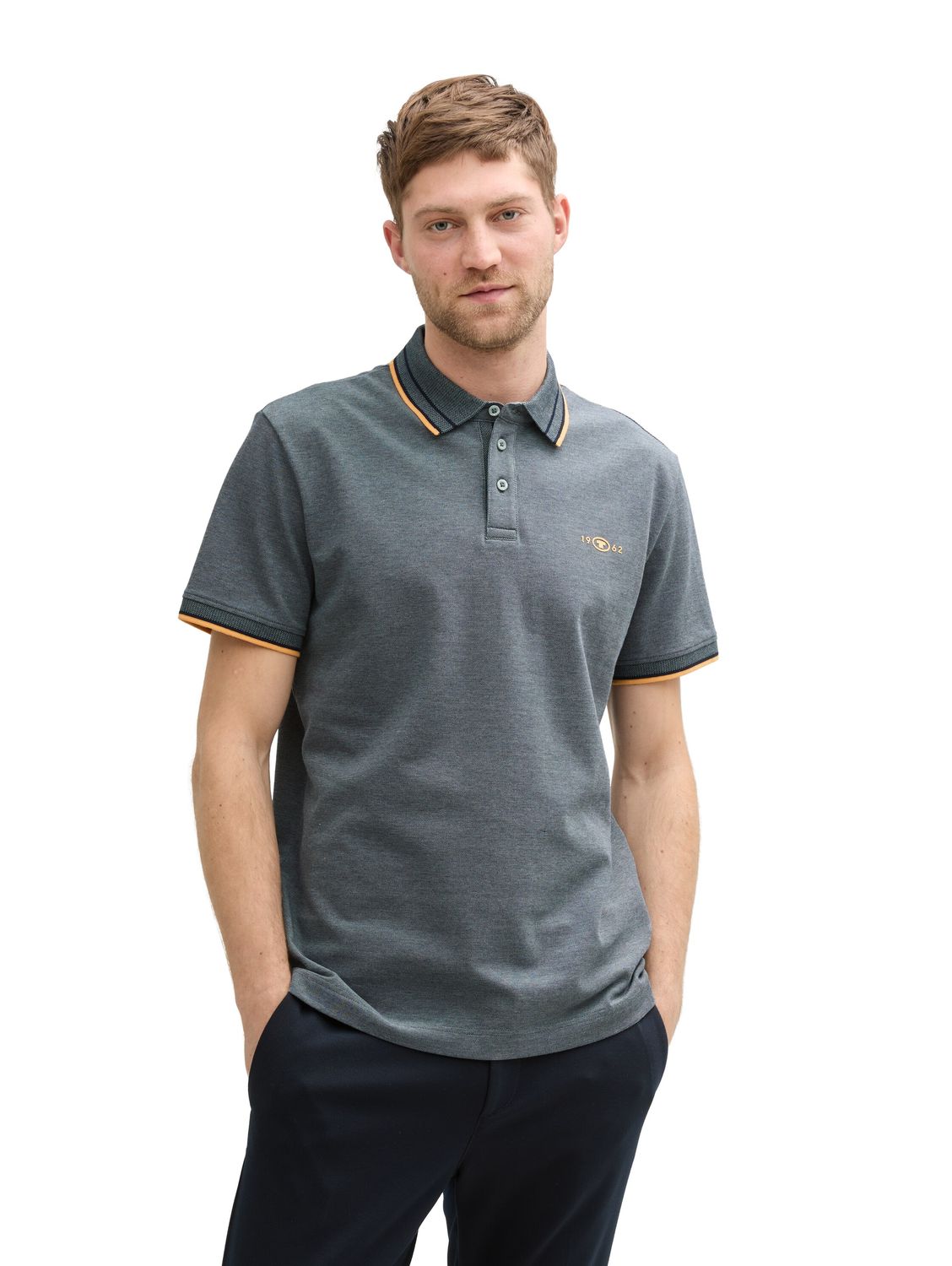 Tom Tailor Herren Poloshirt POLO WITH PRINT - Regular Fit