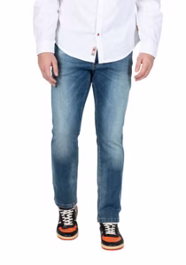 TIMEZONE Herren Jeans SLIM EDUARDOTZ Mid Waist - Slim Fit - Blau GrauBlau