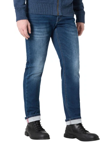 TIMEZONE Herren Jeans SLIM EDUARDOTZ Mid Waist - Slim Fit - Blau Grau