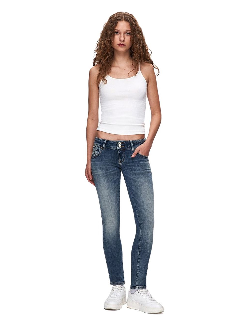 LTB Damen Jeans MOLLY 200 Low Waist - Slim Fit - Blau