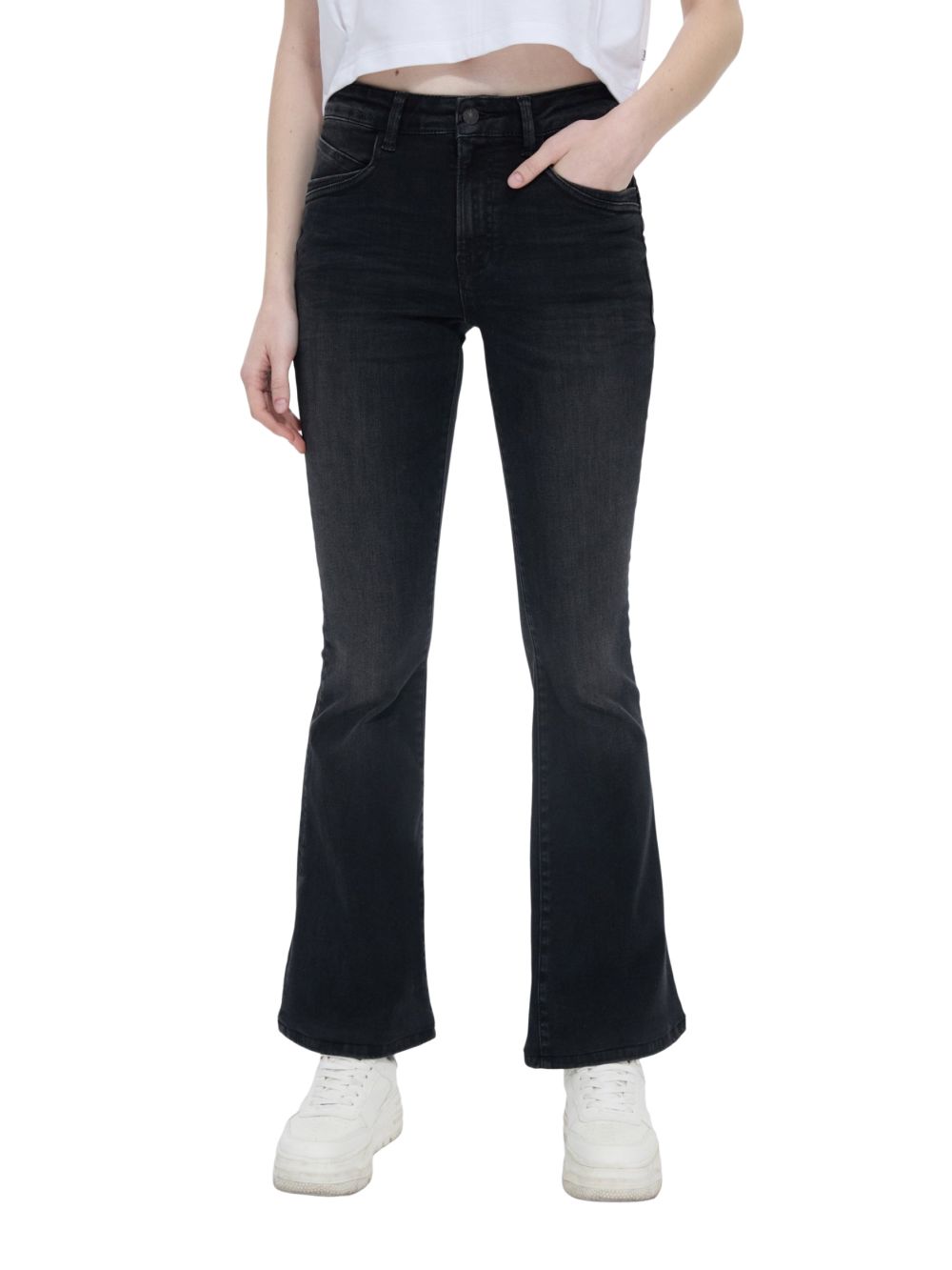 LTB Damen Jeans NOVI - High Waist - Flared Fit - Schwarz