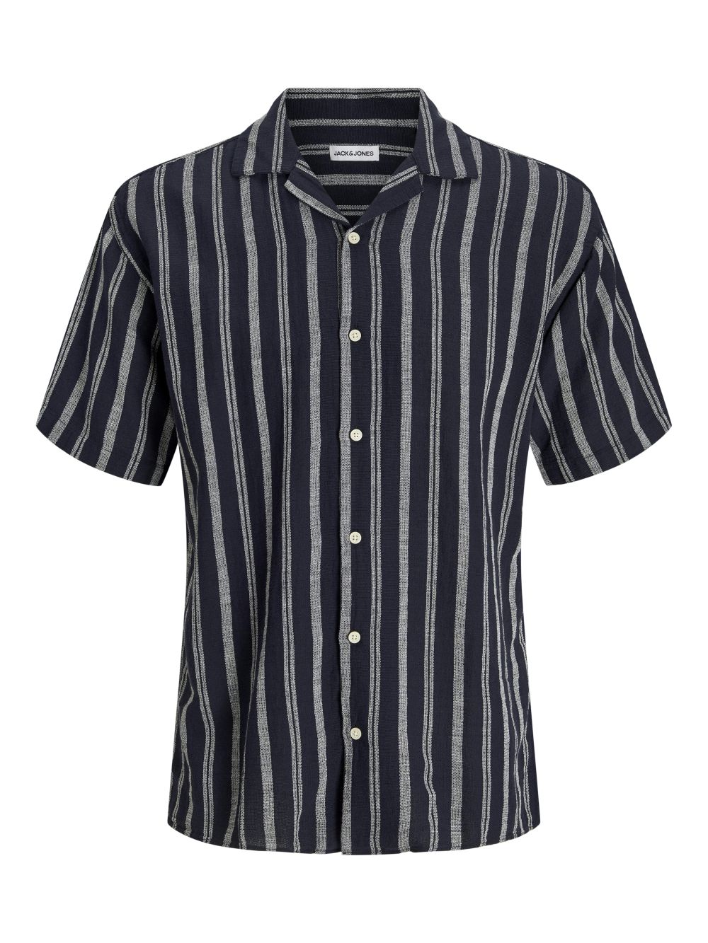 Jack & Jones Herren Freizeit Hemd JJEENZO STRIPE RESORT SHIRT Relaxed Fit