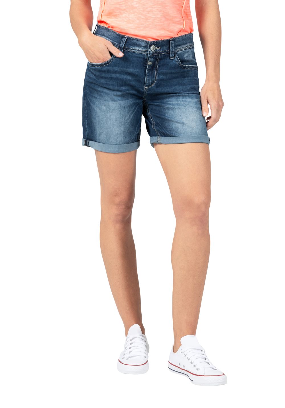 TIMEZONE Damen Jeans Short ALEXATZ - Mid Waist - Regular Fit Blau