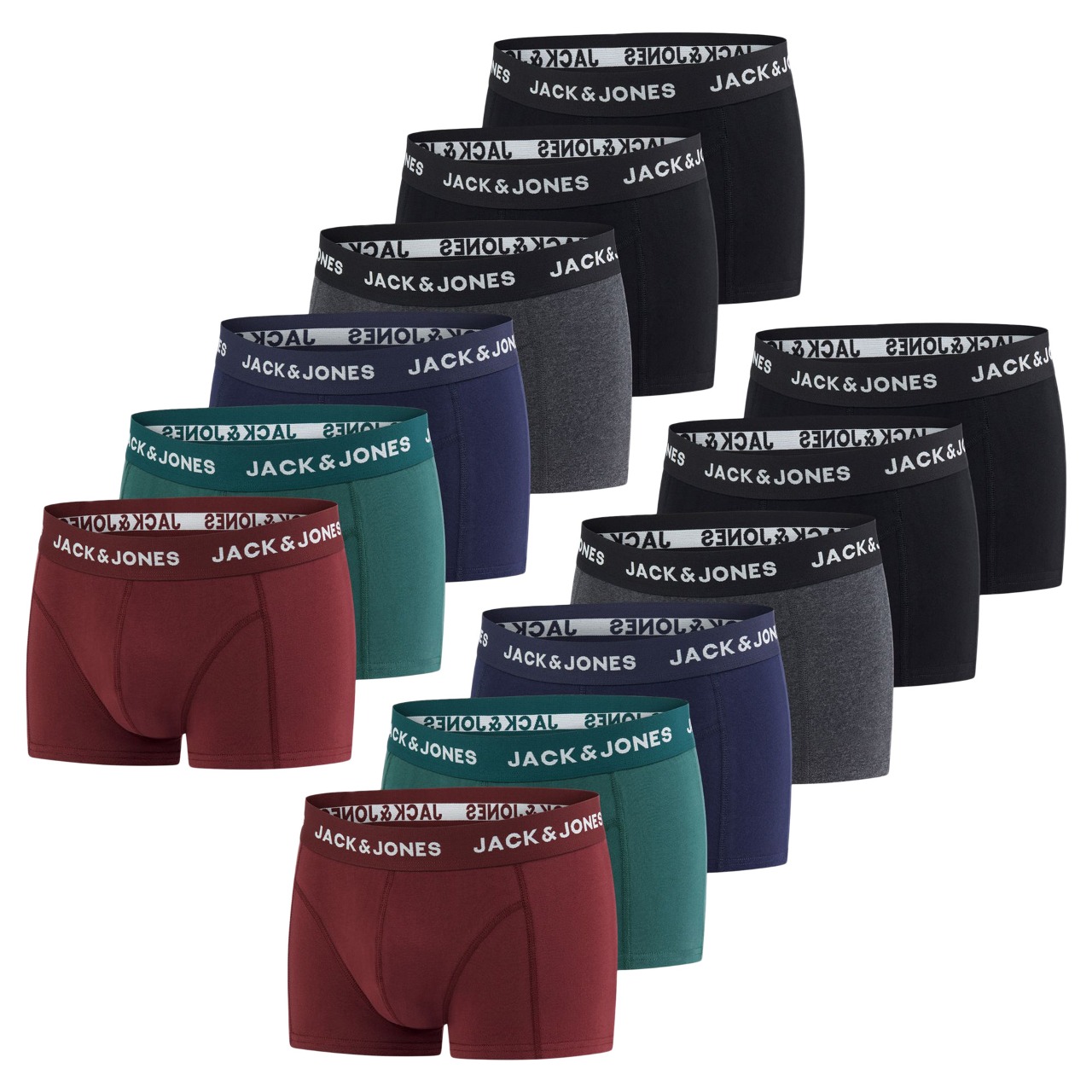 Jack & Jones Boxershorts Herren 12er Pack JACJEANS TRUNKS