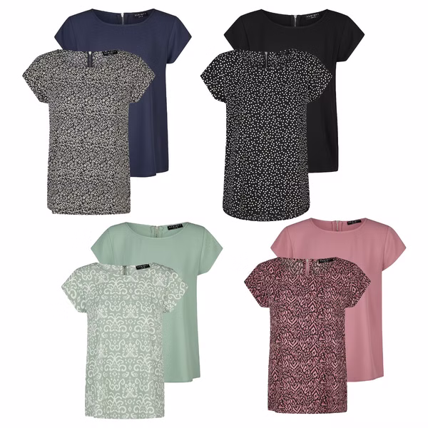 DENIMFY Tshirt Damen Set Regular Fit DFAda 2er Pack DENIMFY Tshirt Damen Set Regular Fit DFAda 2er Pack