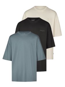 Jack & Jones Tshirt Herren Oversize Fit JJECHARGE 3er Set PackMehrfarbig