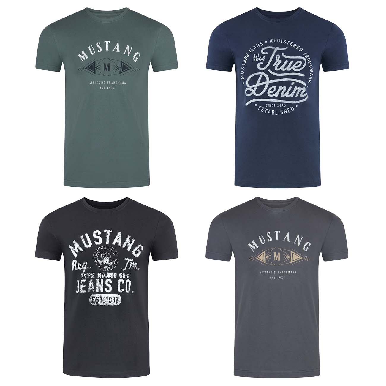 T-Shirt - 4er Pack Mustang Herren T-Shirt