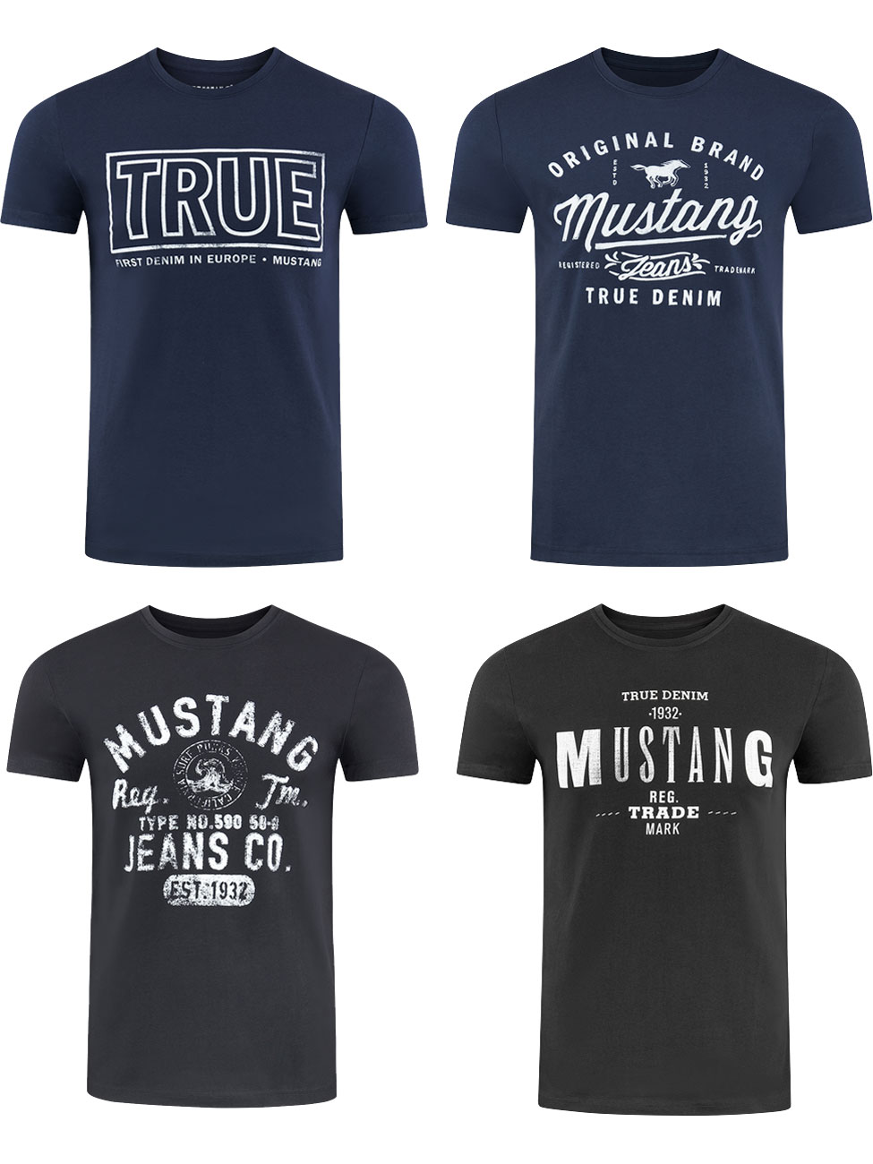 T-Shirt - 4er Pack Mustang Herren T-Shirt günstig online kaufen