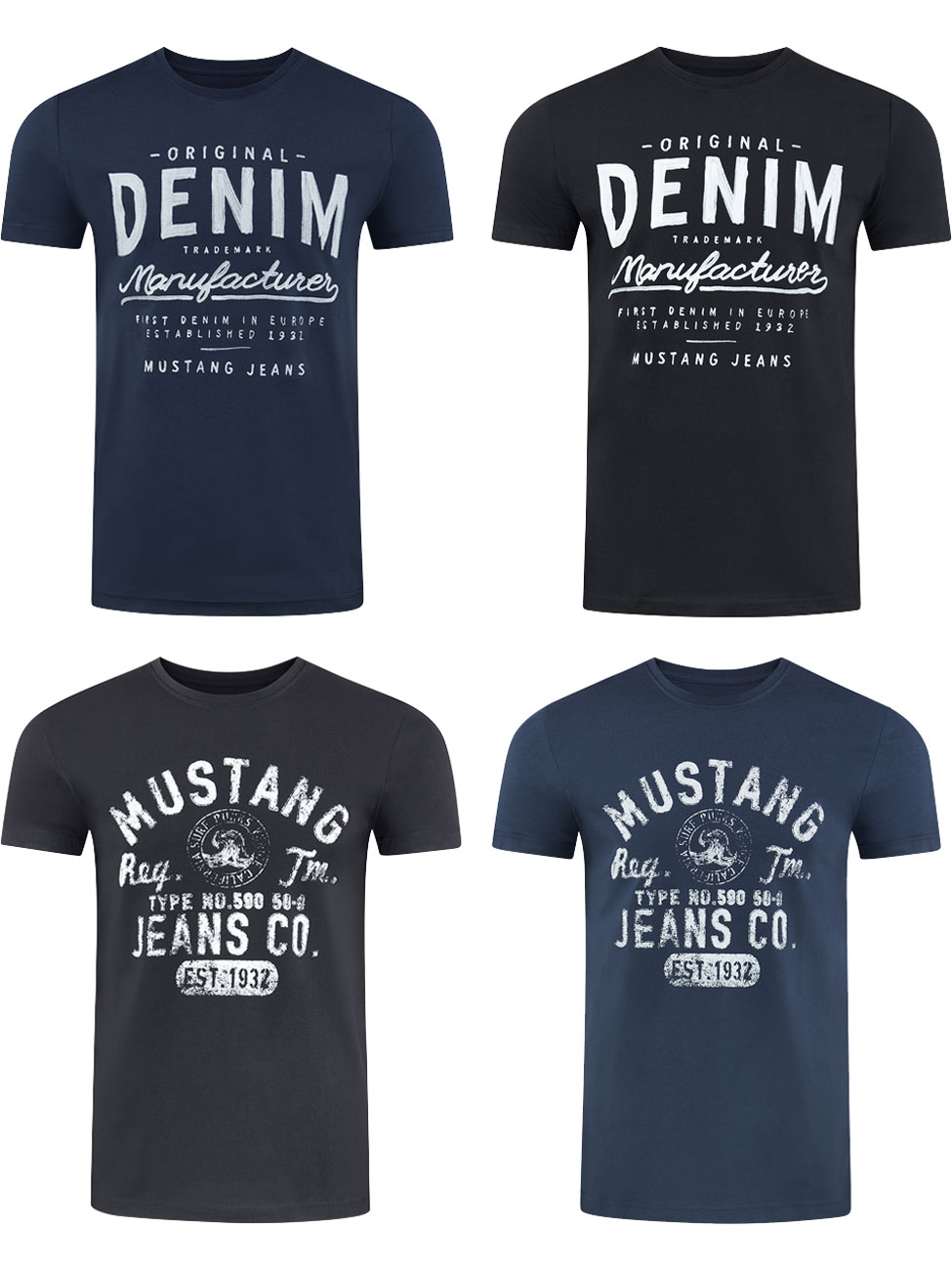 T-Shirt - 4er Pack Mustang Herren T-Shirt
