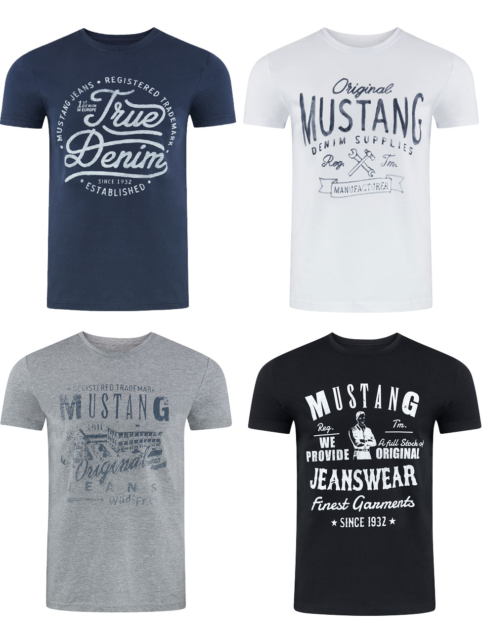 T-Shirt - 4er Pack Mustang Herren T-Shirt