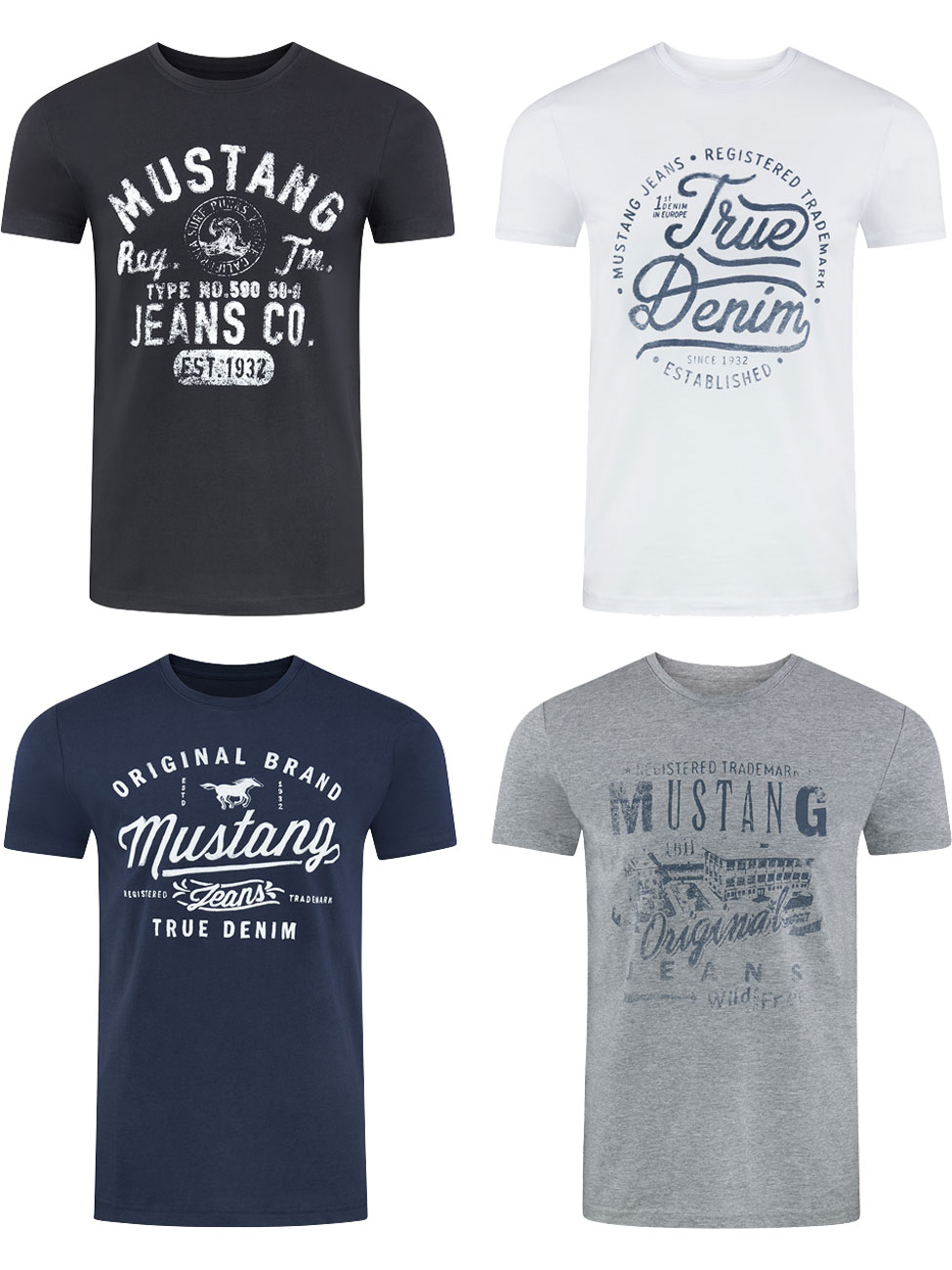 T-Shirt - 4er Pack Mustang Herren T-Shirt