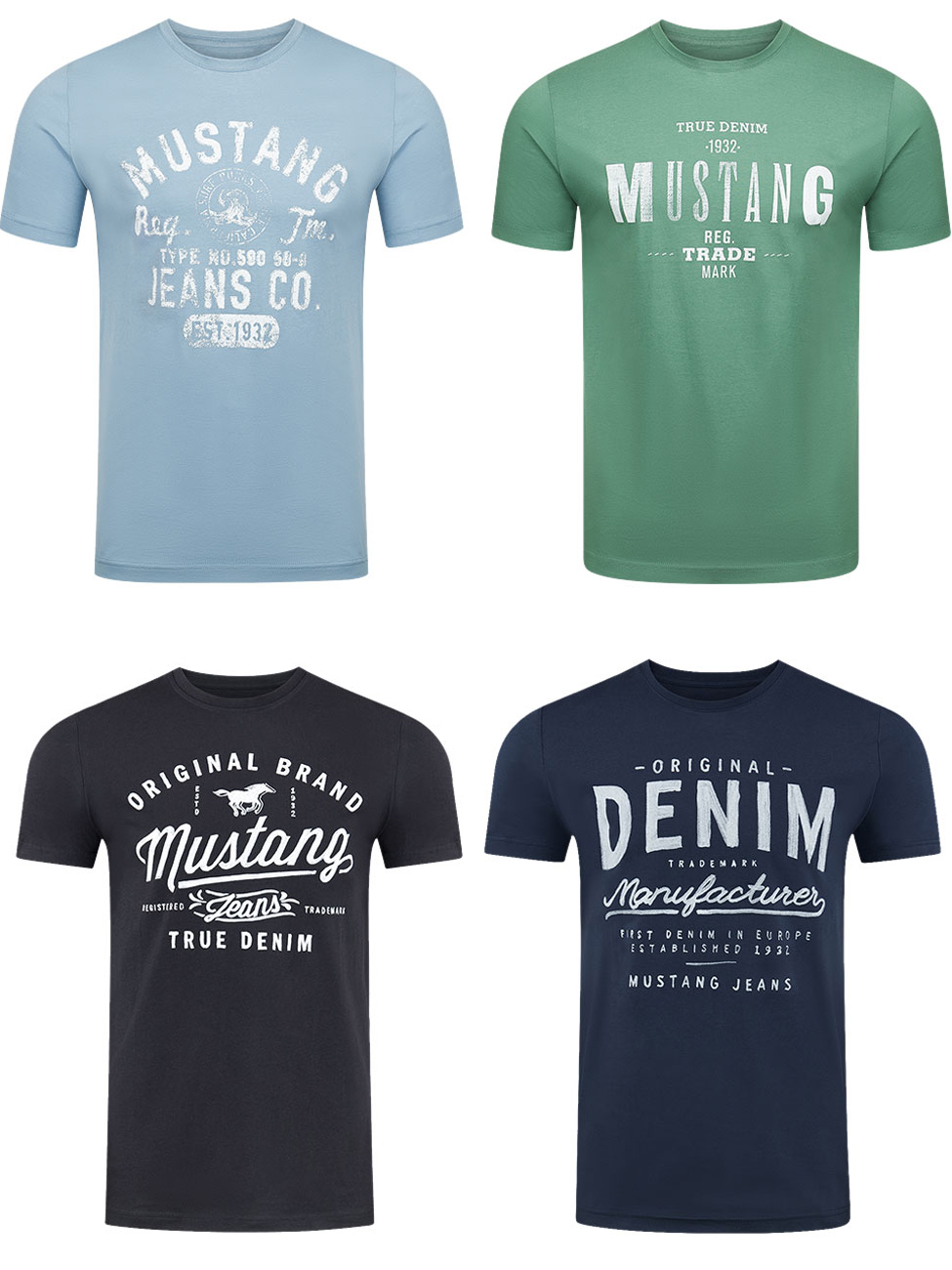 T-Shirt - 4er Pack Mustang Herren T-Shirt