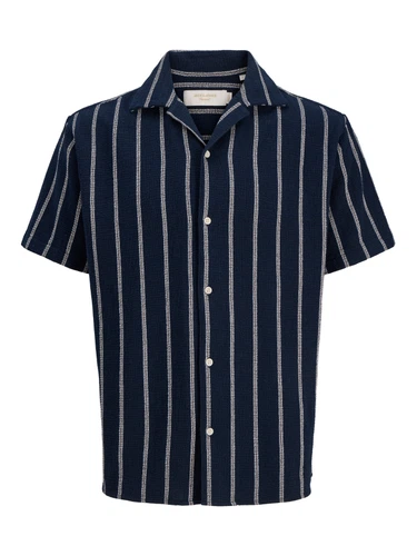 Jack & Jones Herren Kurzarm Hemd JORCOBA STRIPE RESORT SHIRT SS - Relaxed Fit