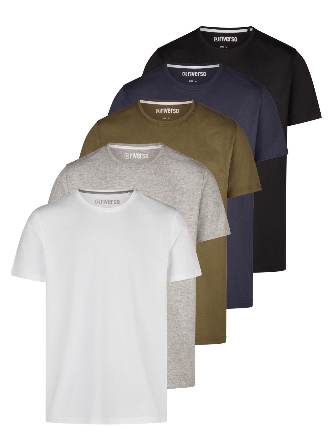 riverso Tshirt Herren Regular Fit RIVDean 5er Set Pack günstig online kaufen