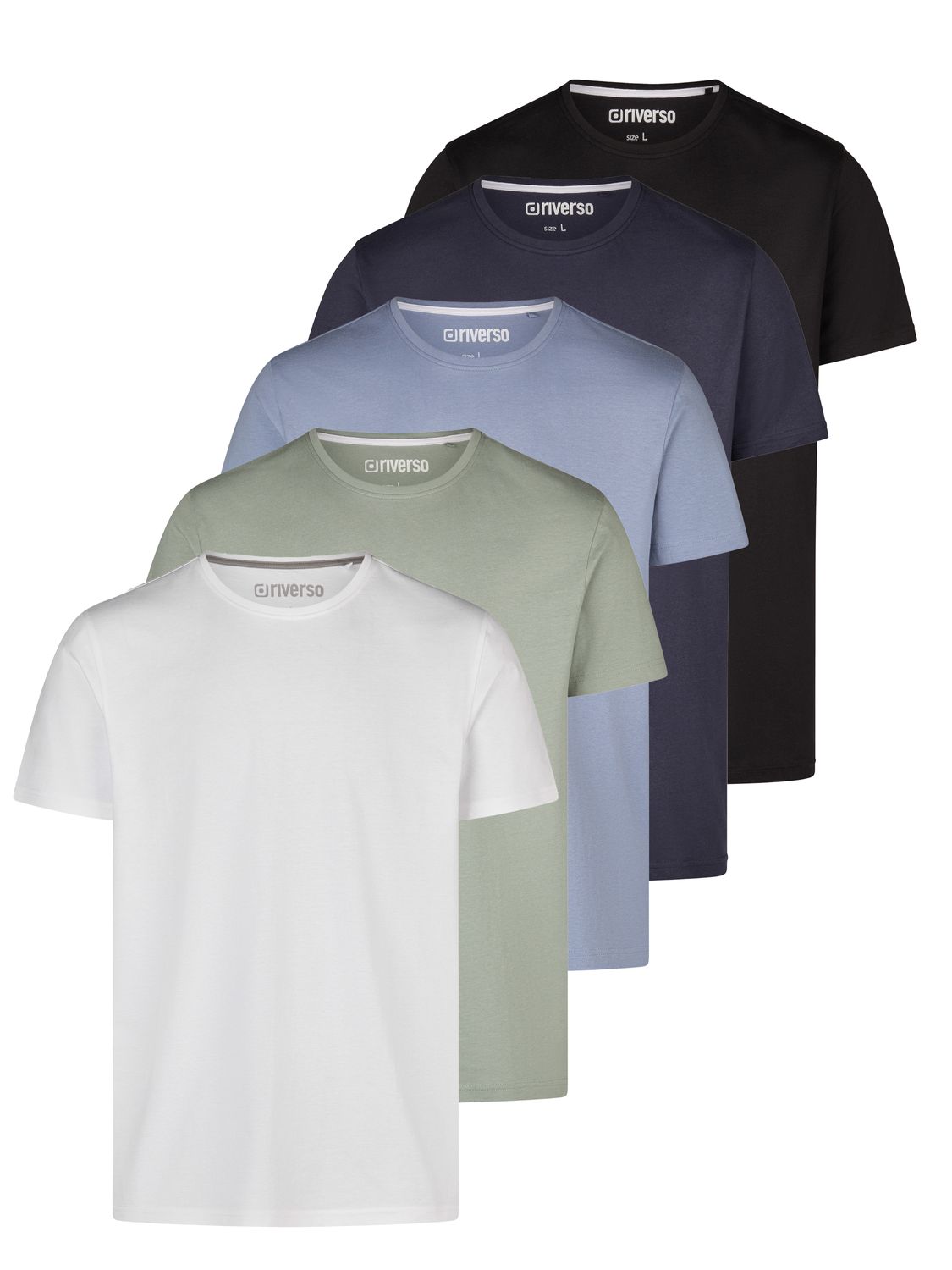 riverso Tshirt Herren Regular Fit RIVDean 5er Set Pack günstig online kaufen
