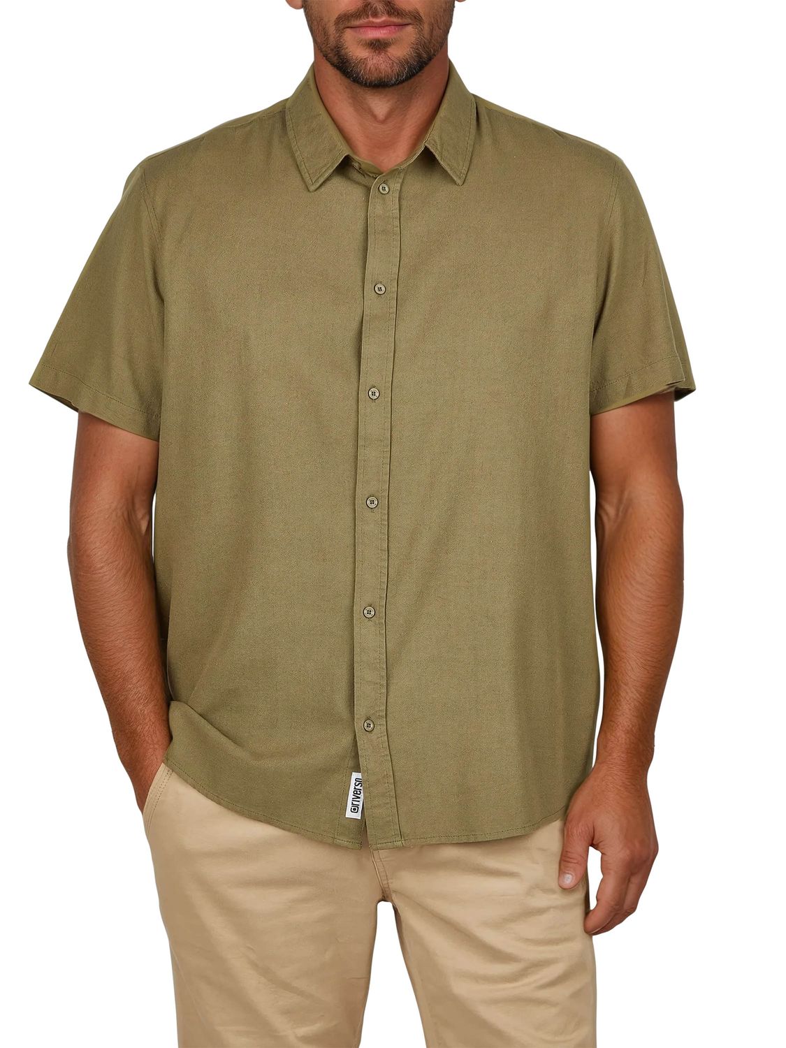 riverso Leinenhemd Herren Kurzarm Regular Fit RIVEmilio