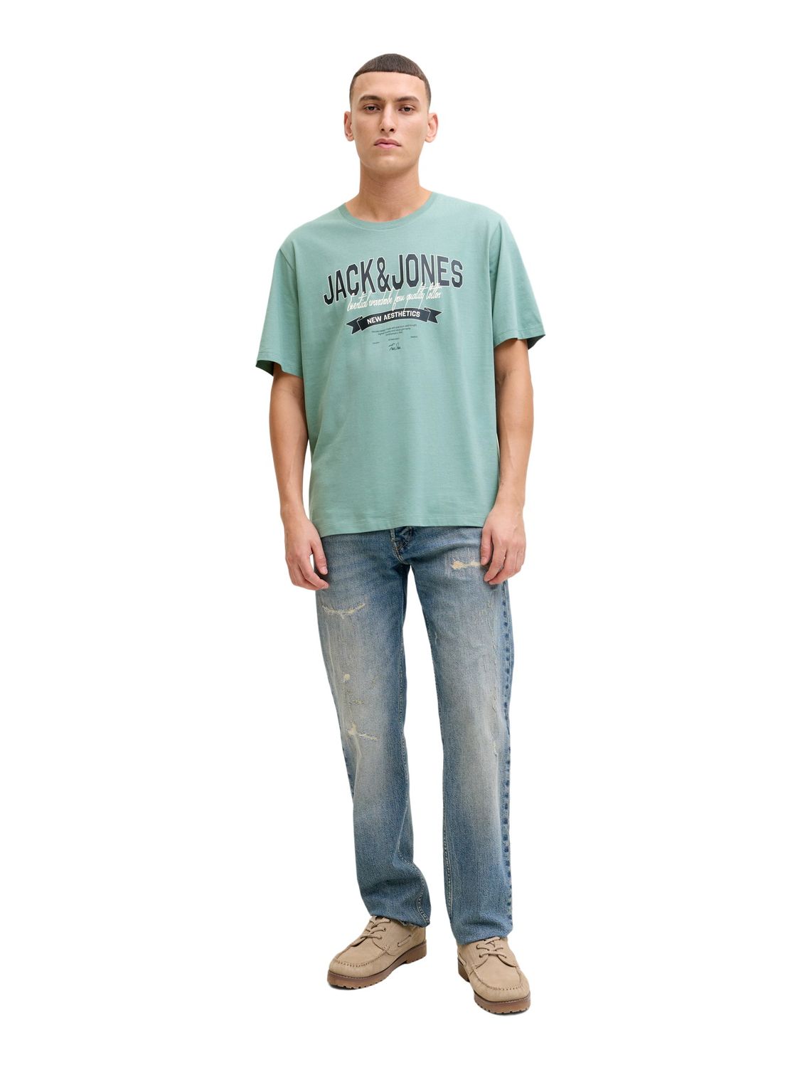 Jack & Jones Herren Rundhals T-Shirt JJELOGO TEE SS O-NECK 2 COL - Regular günstig online kaufen
