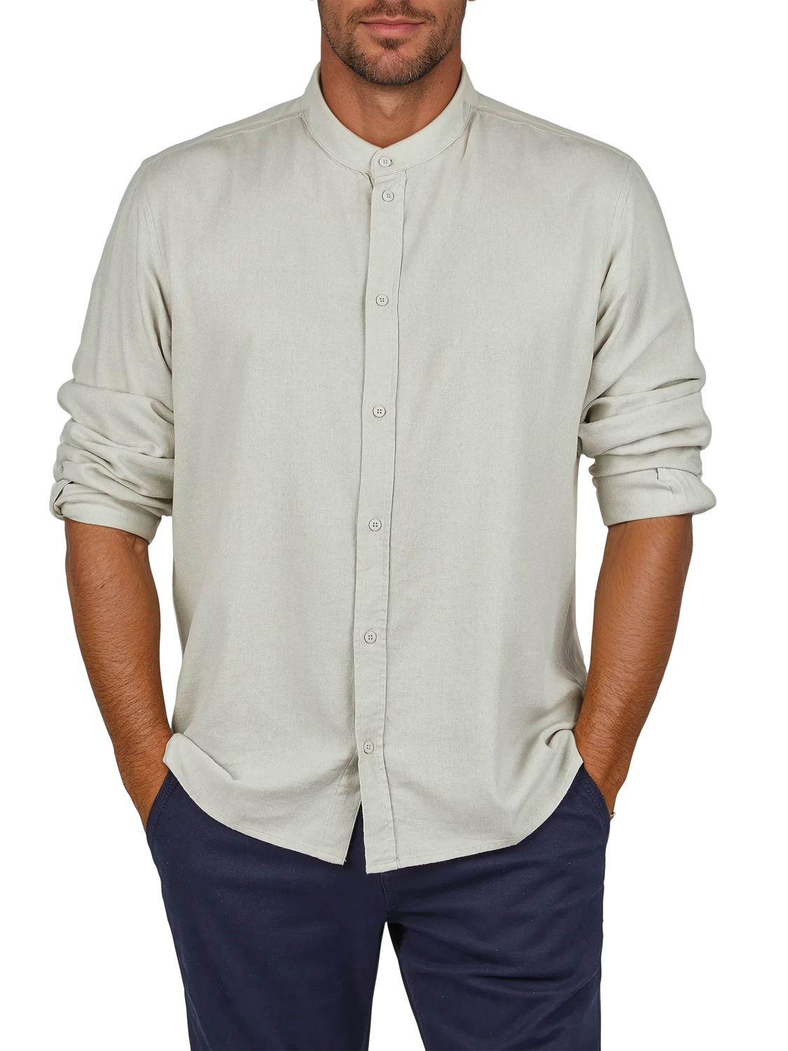 DENIMFY Leinenhemd Herren Langarm Regular Fit DFJesper günstig online kaufen