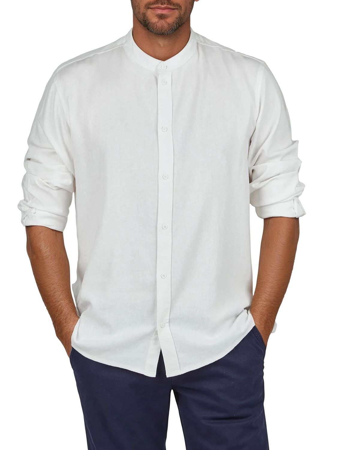 DENIMFY Leinenhemd Herren Langarm Regular Fit DFJesper