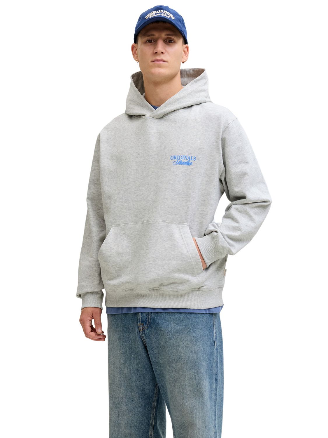 Jack & Jones Herren Hoodie Kapuzenpullover JORNORREBRO TYPO BACK SWEAT HOOD - Relaxed Fit
