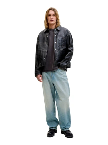 Jack & Jones Herren Jeans JJIALEX JJORIGINAL - Baggy Fit - Blau Schwarz