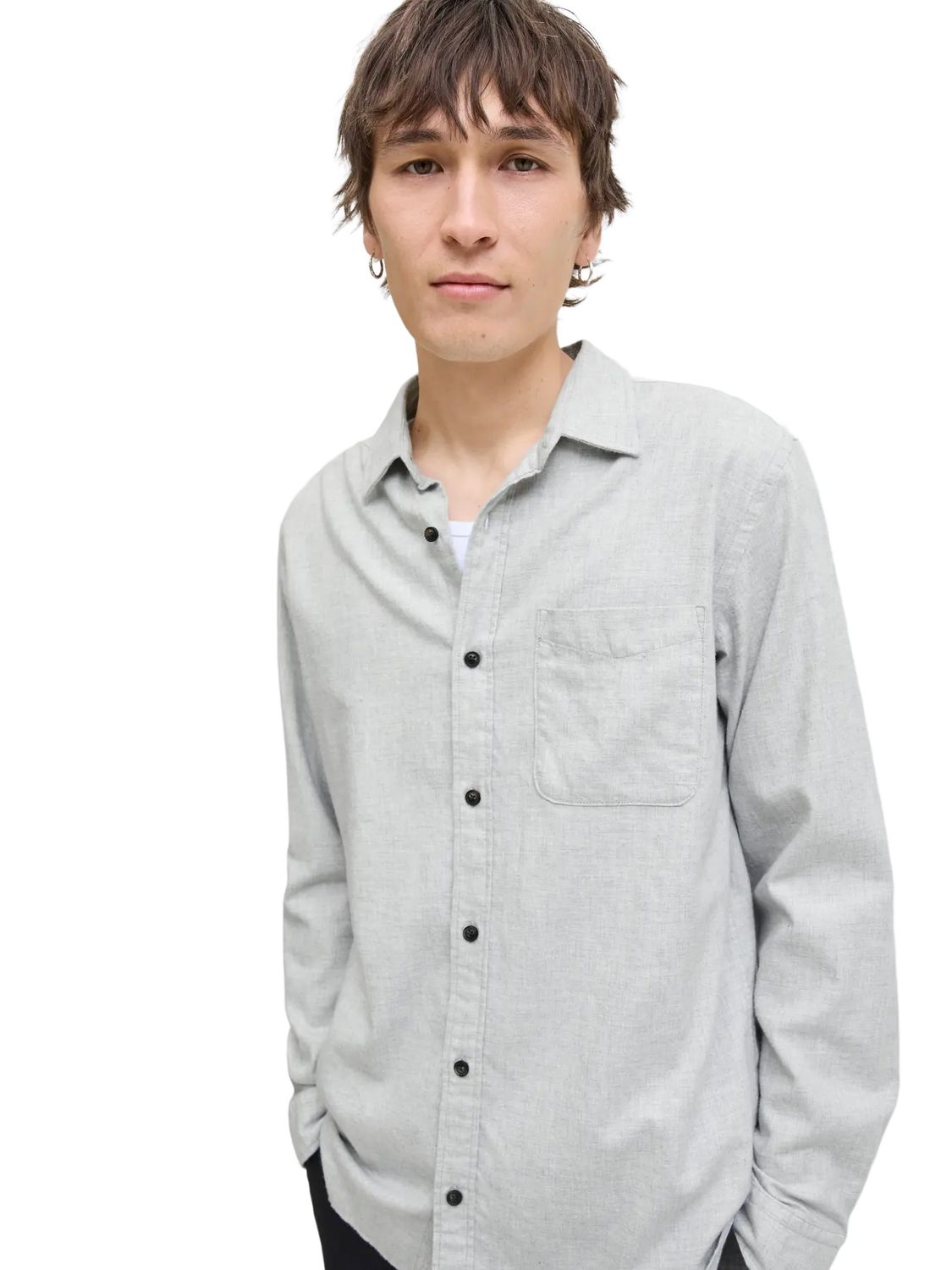 Jack & Jones Herren Freizeit Hemd JJECLASSIC MELANGE SHIRT Regular Fit günstig online kaufen