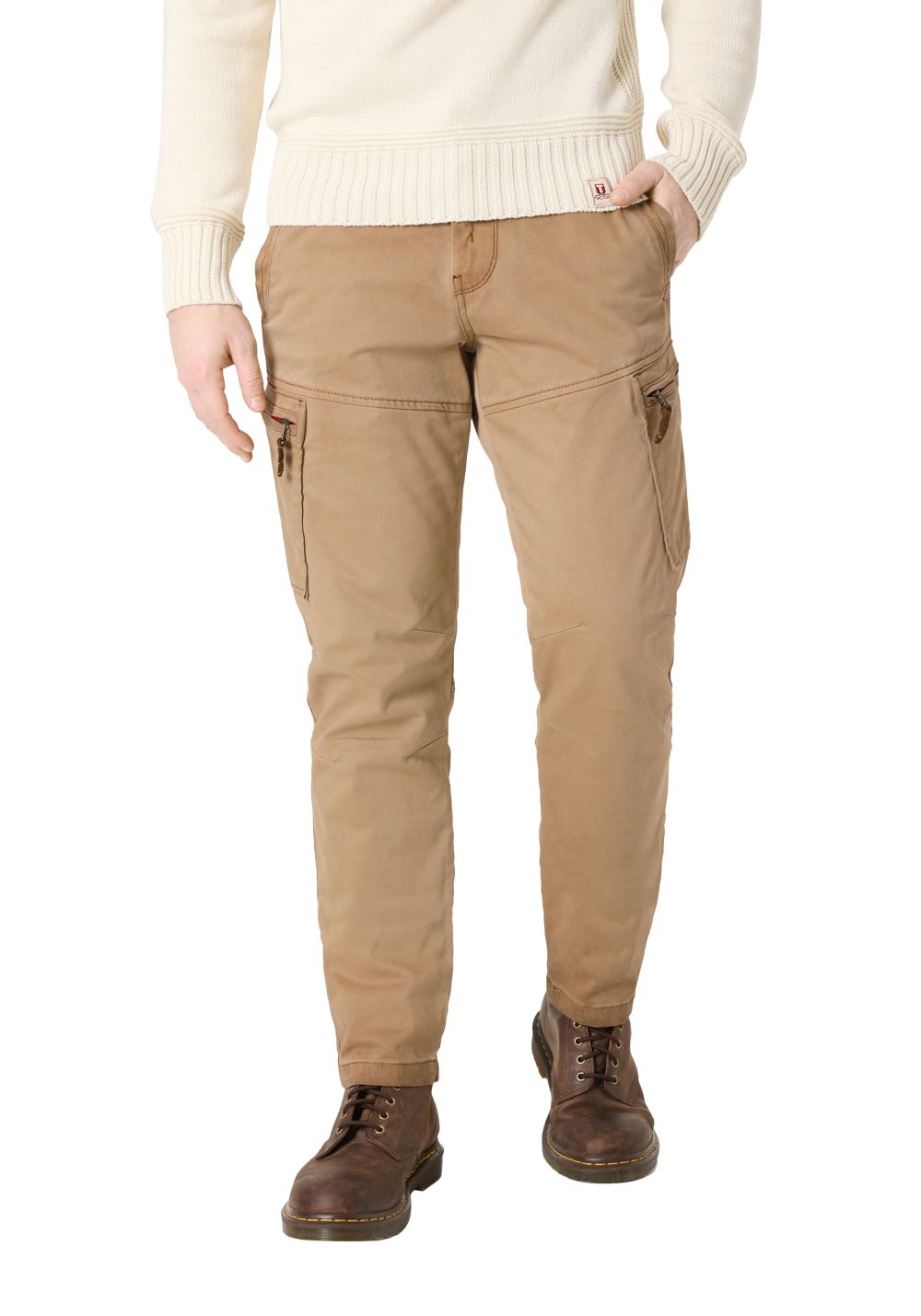 Timezone Herren Cargohose REGULAR LENNOXTZ - Mid Waist - Regular Fit - Beig günstig online kaufen