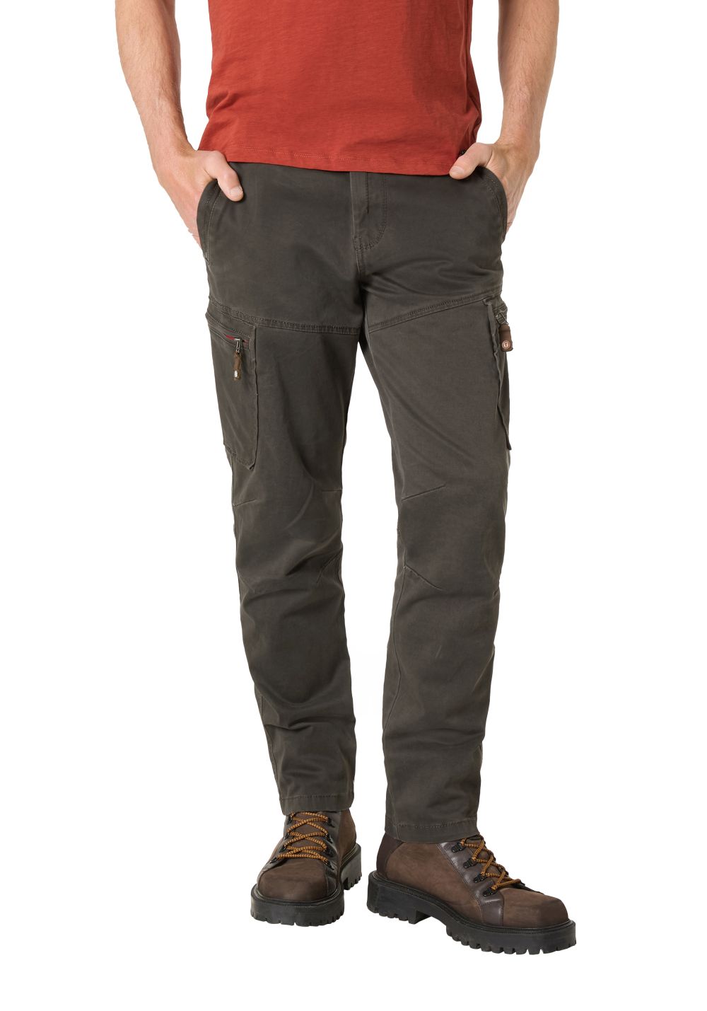 Timezone Herren Cargohose REGULAR LENNOXTZ - Mid Waist - Regular Fit - Beige Grau Grün