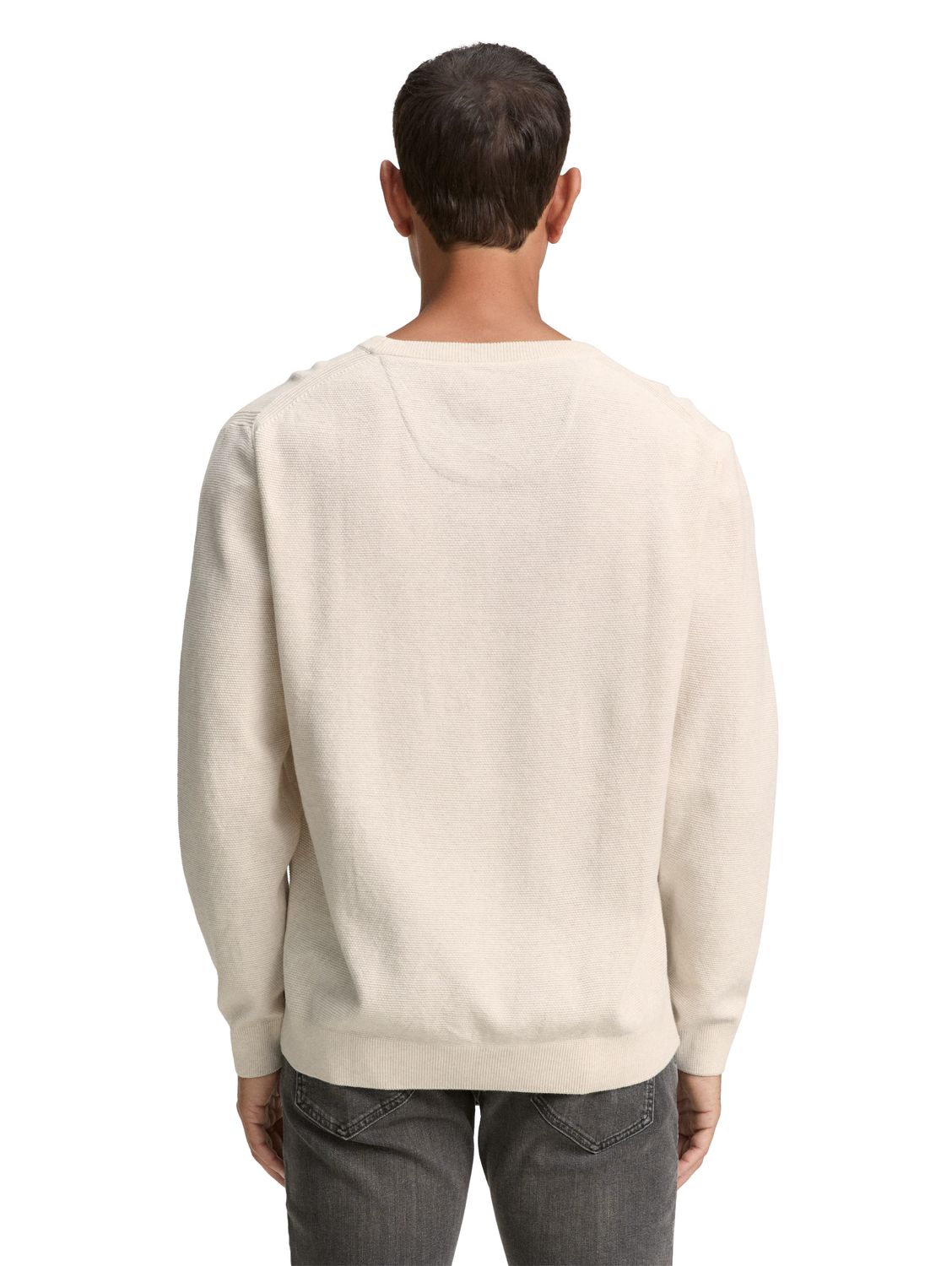 Tom Tailor Herren Rundhals Pullover STRUCTURED CREWNECK KNIT - Regular Fit günstig online kaufen
