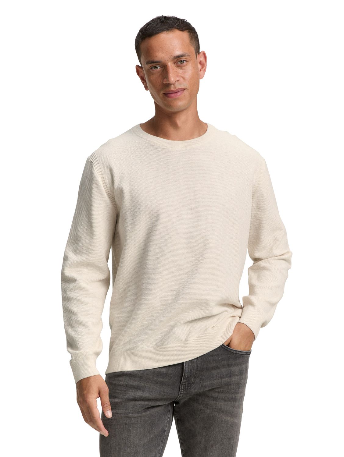 Thumbnail - Tom Tailor Herren Rundhals Pullover STRUCTURED CREWNECK KNIT - Regular Fit