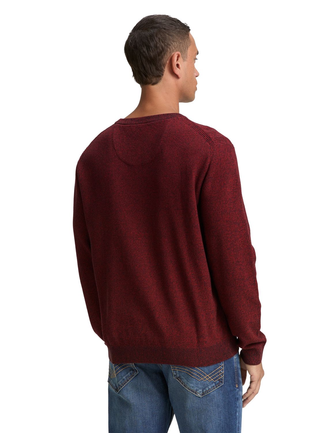 Tom Tailor Herren Rundhals Pullover STRUCTURED CREWNECK KNIT - Regular Fit günstig online kaufen