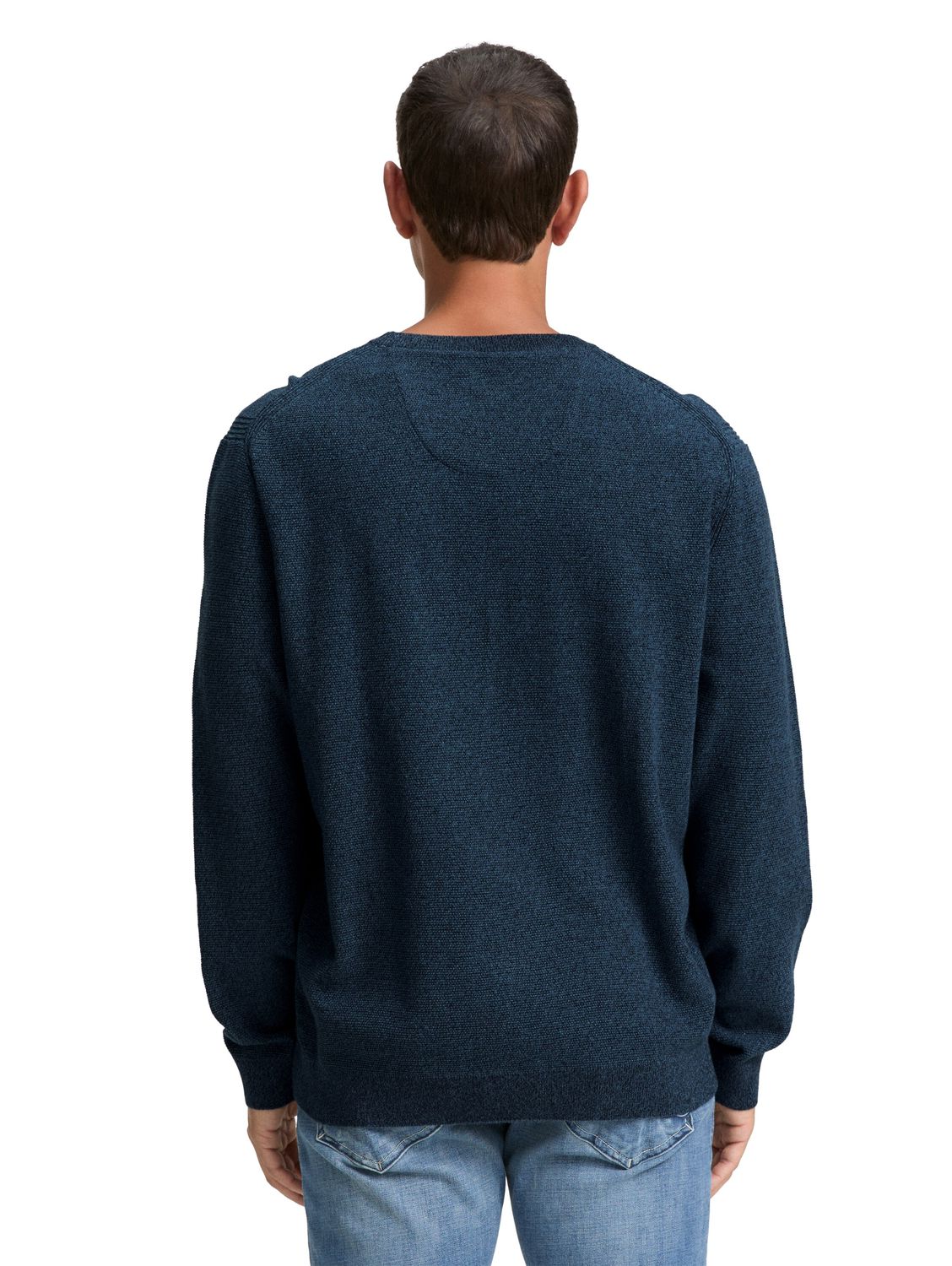 Tom Tailor Herren Rundhals Pullover STRUCTURED CREWNECK KNIT - Regular Fit günstig online kaufen