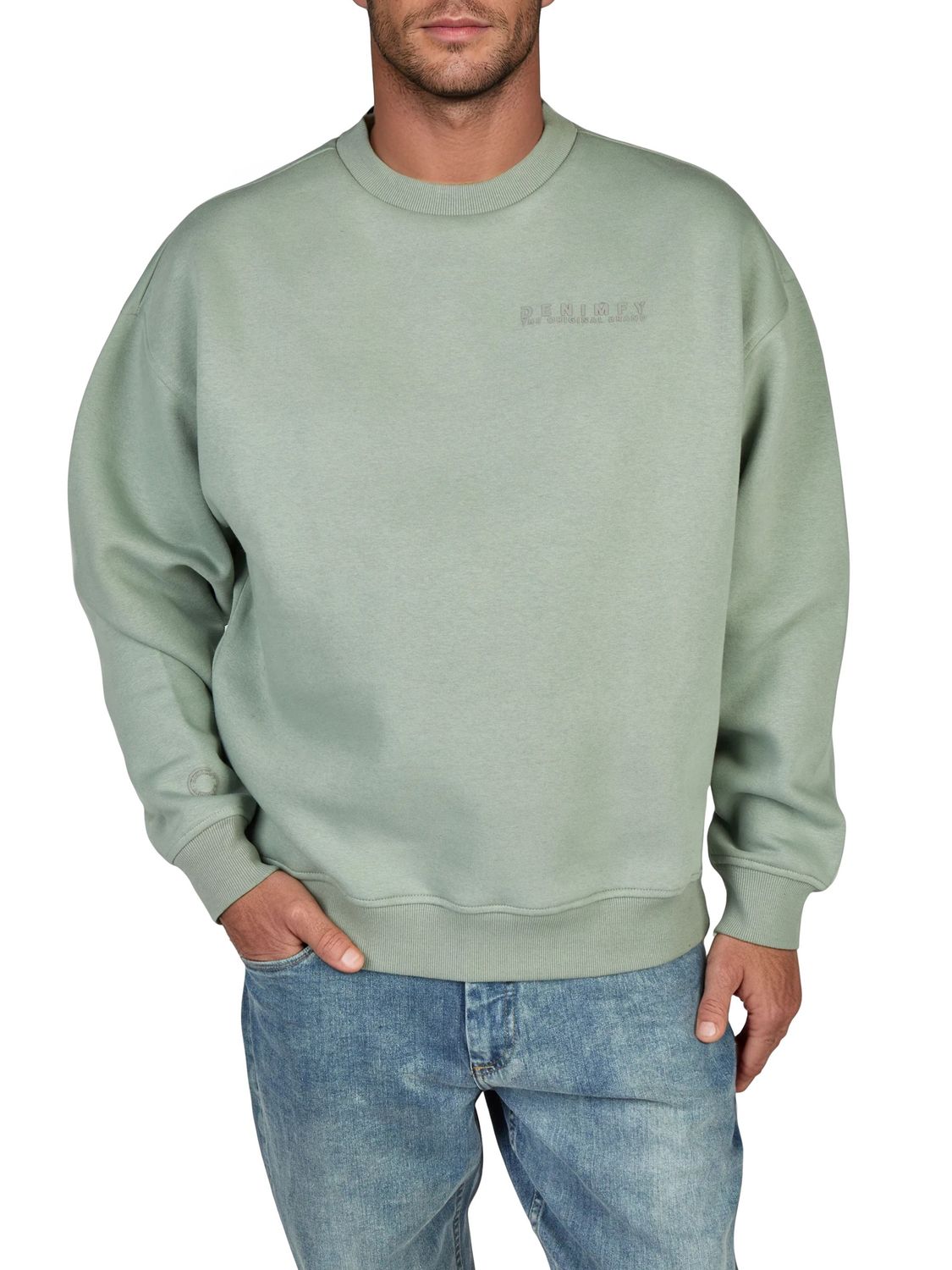 DENIMFY Pullover Herren Oversize Fit mit Druck DFKeno