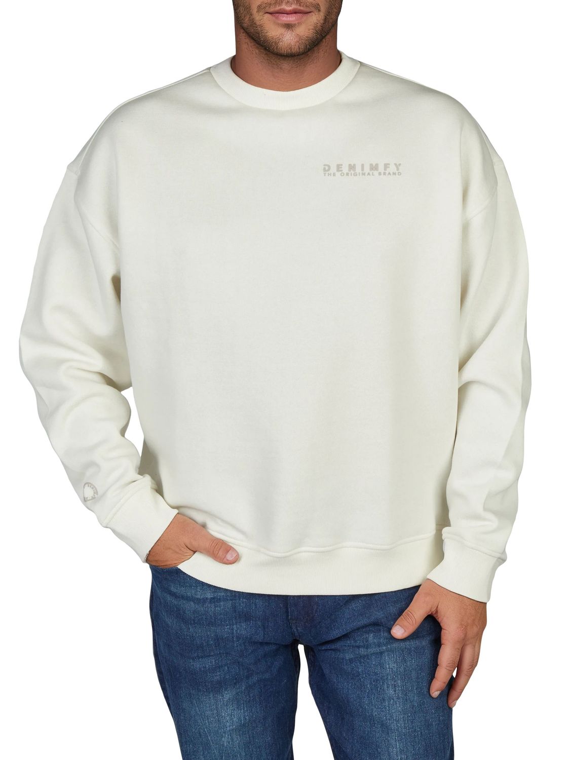 DENIMFY Pullover Herren Oversize Fit mit Druck DFKeno