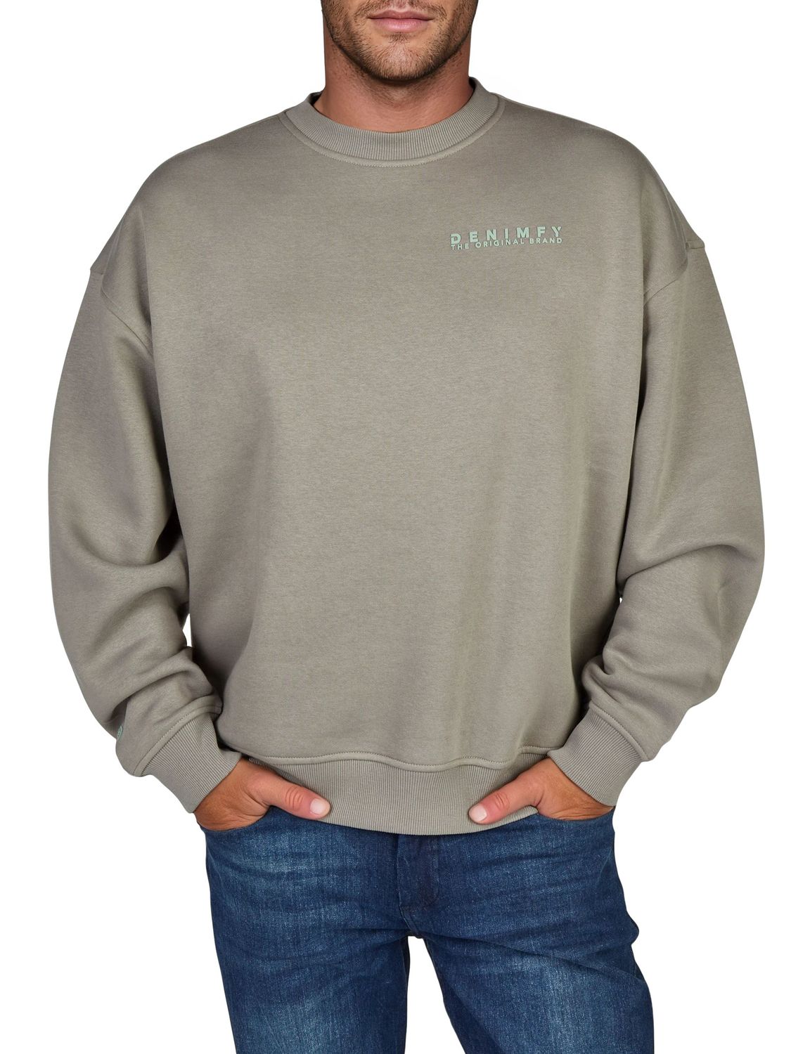 DENIMFY Pullover Herren Oversize Fit mit Druck DFKeno