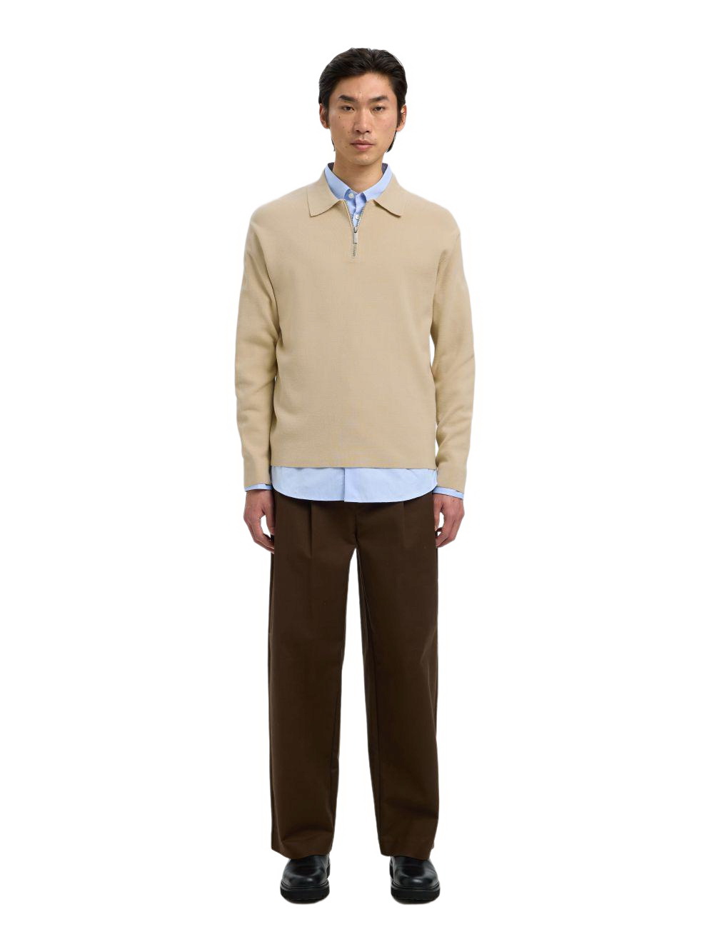 Selected Herren Pullover SLHTELLER FN RELAXED HALF ZIP POLO - Relaxed Fit günstig online kaufen
