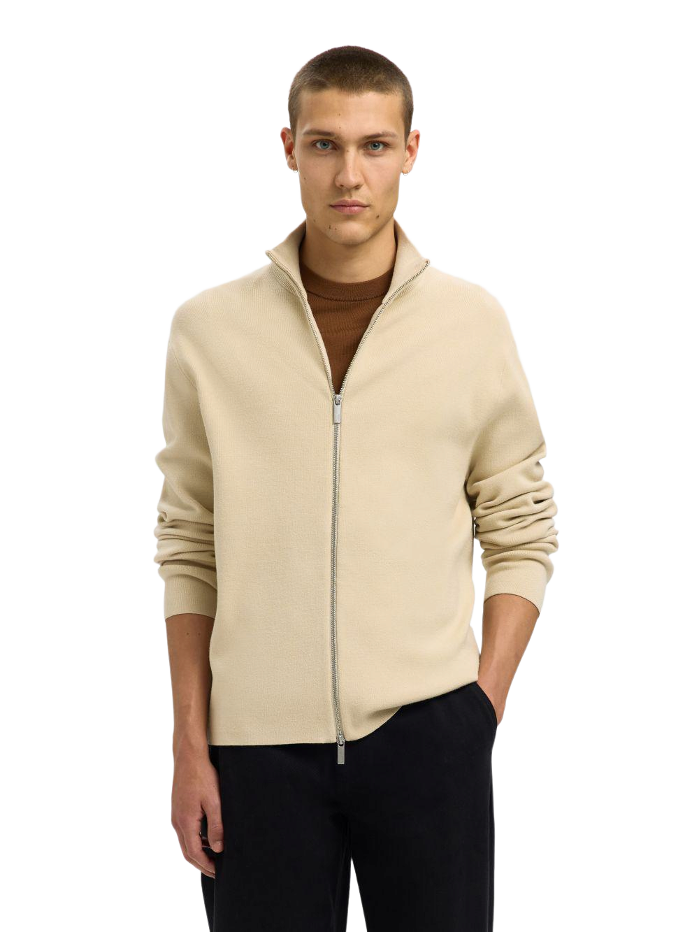 Selected Herren Strickjacke SLHTELLER FN RELAXED ZIP CARDIGAN - Relaxed Fit günstig online kaufen