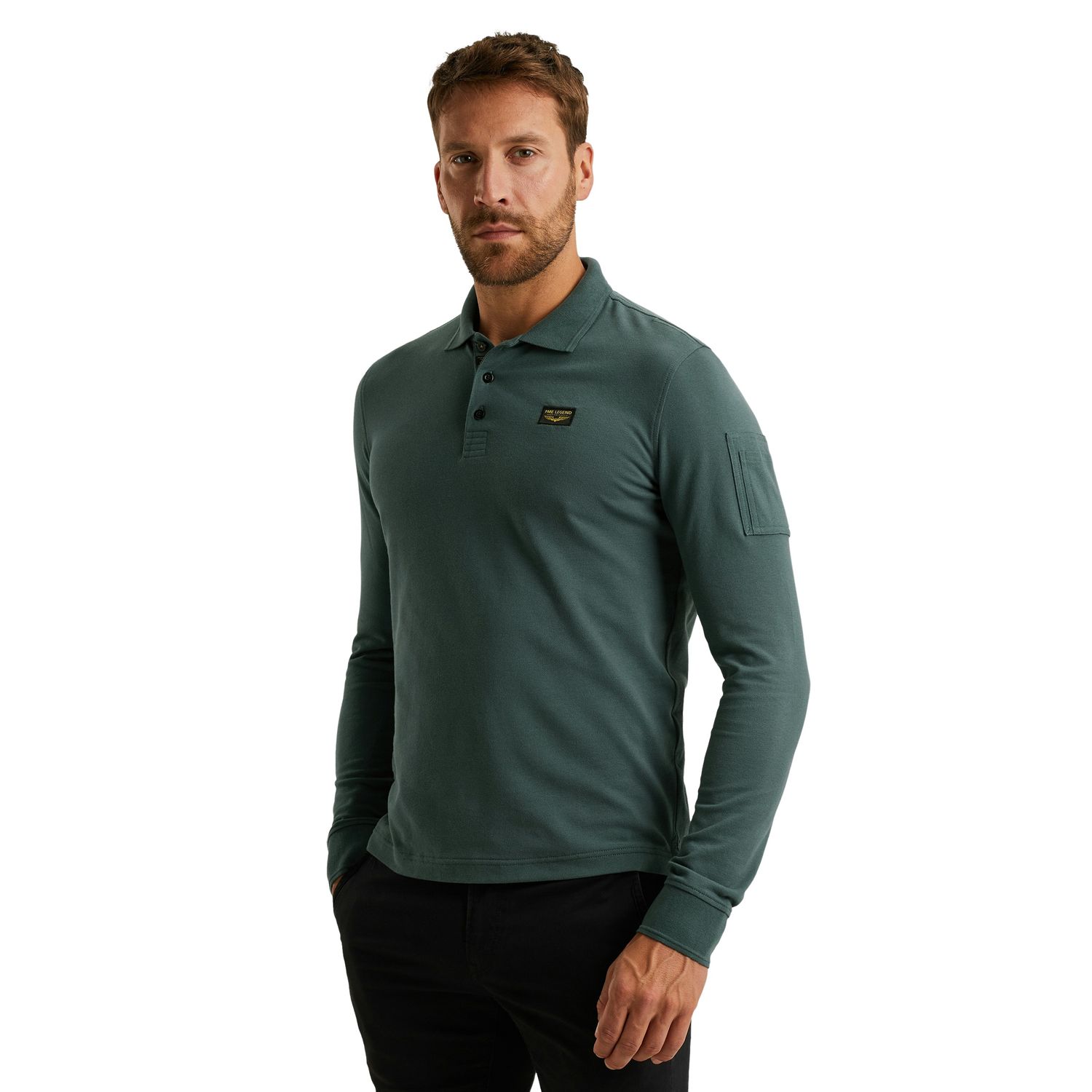 Thumbnail - PME Legend Herren Poloshirt LONG SLEEVE POLO AMERICAN CLASSIC - Regular Fit