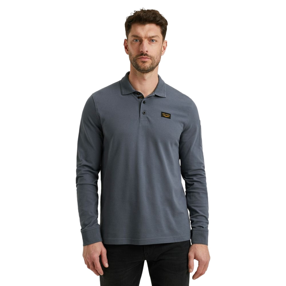 PME Legend Herren Poloshirt LONG SLEEVE POLO AMERICAN CLASSIC - Regular Fit günstig online kaufen