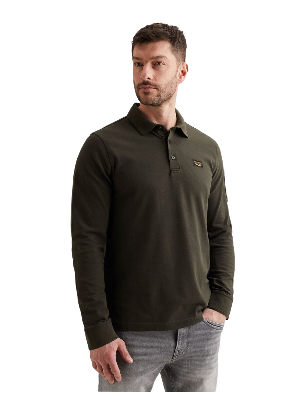 PME Legend Herren Poloshirt LONG SLEEVE POLO AMERICAN CLASSIC - Regular Fit