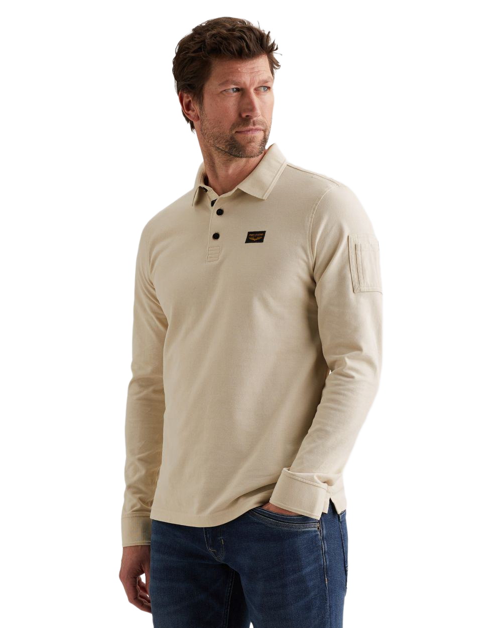 PME Legend Herren Poloshirt LONG SLEEVE POLO AMERICAN CLASSIC - Regular Fit