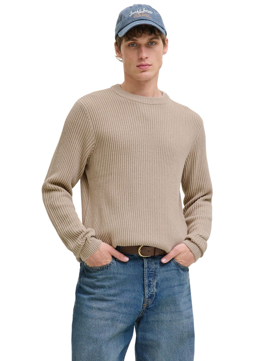 Jack & Jones Herren Rundhals Strickpullover JJEDOVER KNIT CREW NECK - Regular Fit