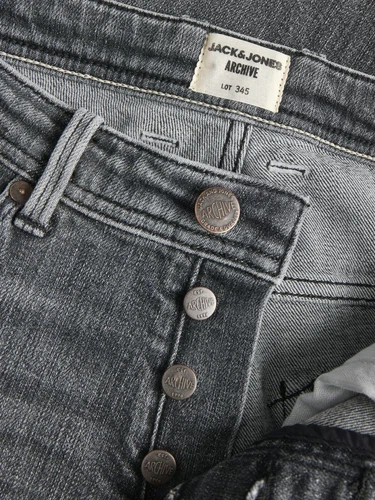 Jack & Jones Herren Jeans JJIGLENN JJDENVER - Low Waist - Slim Fit - Schwarz