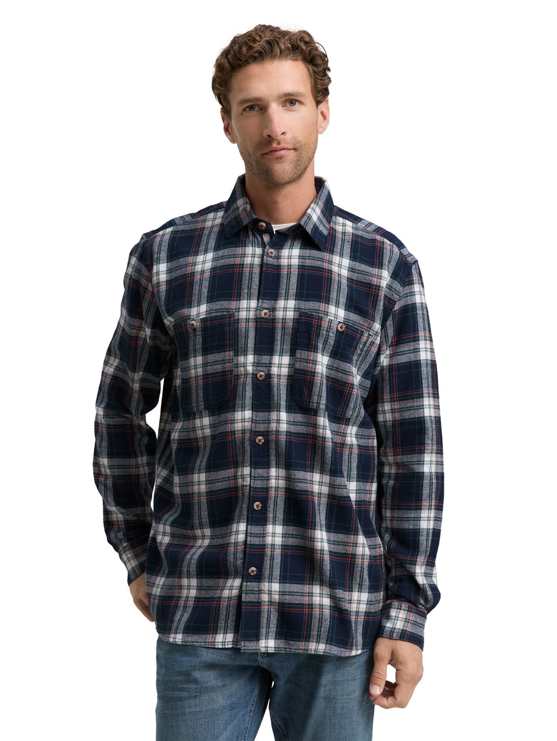 Tom Tailor Herren Freizeithemd COMFORT CHECKED SHIRT - Relaxed Fit